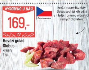 Hovězí maso na guláš Globus