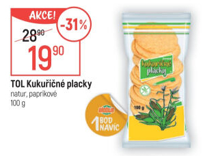 Kukuřičné placky bez lepku Tol