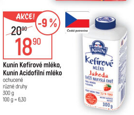 Acidofilní mléko ochucené Mlékárna Kunín