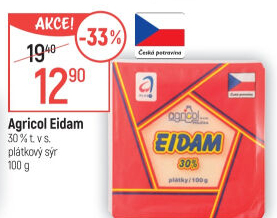Sýr Eidam 30% Agricol