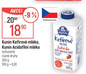 Acidofilní mléko ochucené Mlékárna Kunín