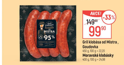 Grilovací klobása od Mistra Láďa Grileman Kostelecké uzeniny