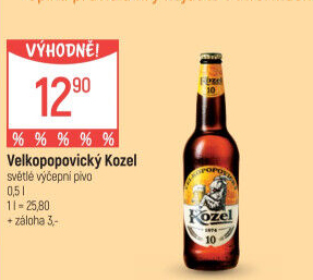 Pivo světlé výčepní 10°Velkopopovický Kozel