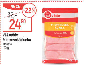 Šunka dušená Mistrovská Váš Výběr
