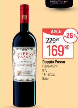Víno Primitivo Doppio Passo