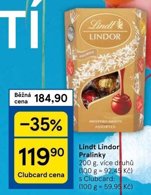 Bonboniéra Pralinky Lindor Lindt