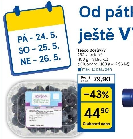 Borůvky Tesco