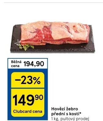 Hovězí přední s kostí - žebro