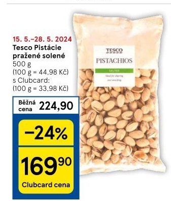 Pražené pistácie Tesco