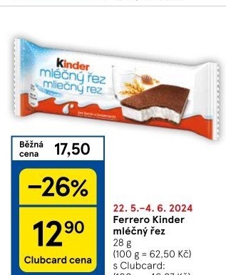 Řez mléčný Kinder