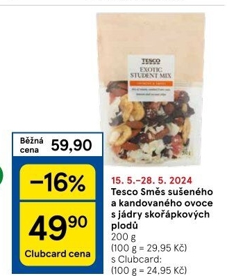 Směs sušeného ovoce a ořechů Tesco
