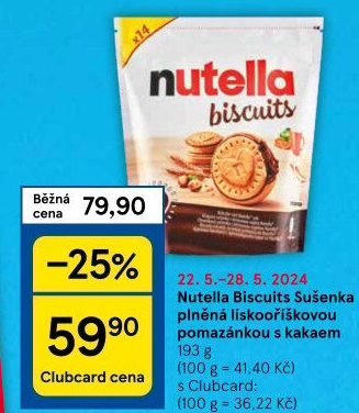 Sušenky Biscuits Nutella
