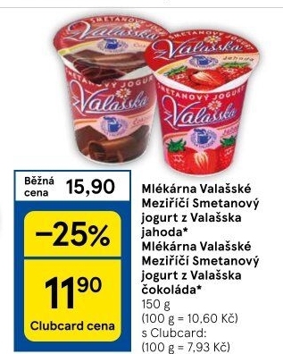 Jogurt smetanový ochucený z Valašska Mlékárna Valašské Meziříčí