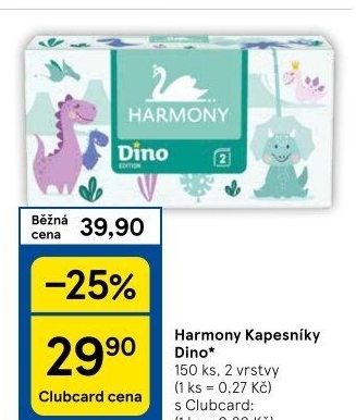 Kapesníčky papírové 2vrstvé dětské Kids Harmony - box