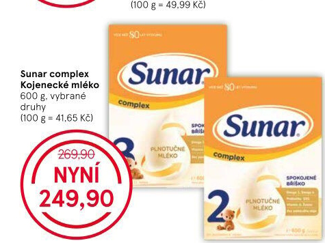 Kojenecká výživa Sunar Complex