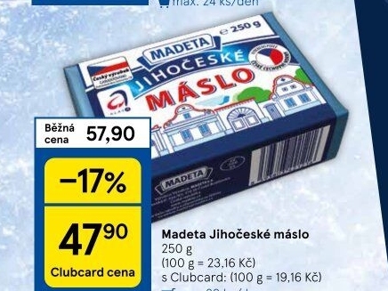 Máslo Jihočeské Madeta
