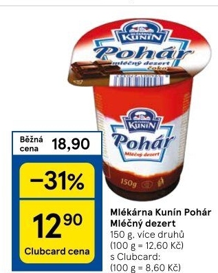 Mléčný Pohár Mlékárna Kunín
