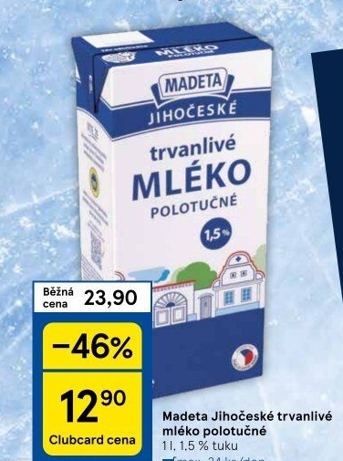 Mléko trvanlivé Jihočeské Madeta - 1,5% polotučné