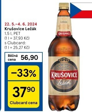 Pivo světlé Královský ležák 12° Krušovice