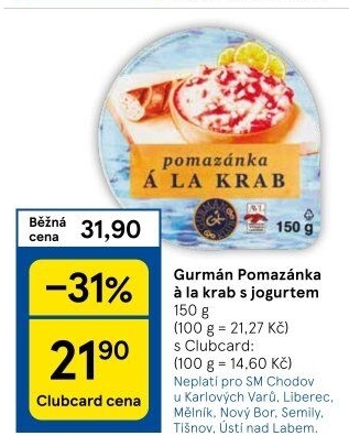 Pomazánka a la krab s jogurtem Gurmán klub