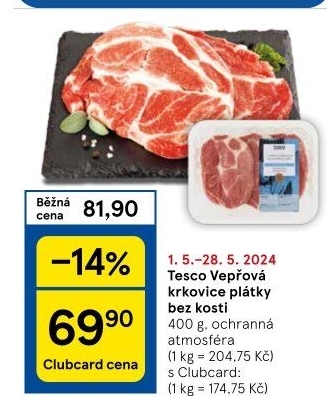 Vepřová krkovice bez kosti Tesco