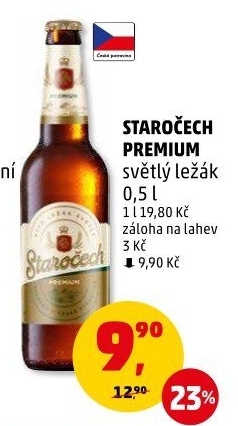 Pivo světlý ležák Premium Staročech