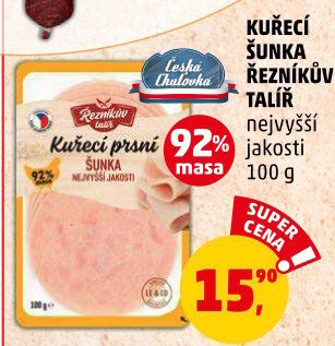 Šunka kuřecí nejvyšší jakosti Řezníkův talíř