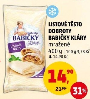 Těsto listové mražené Dobroty babičky Kláry
