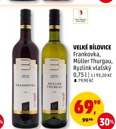Víno Frankovka Vinařství Velké Bílovice