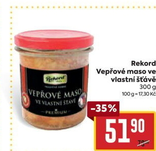 Maso vepřové ve vlastní šťávě Rekord Premium