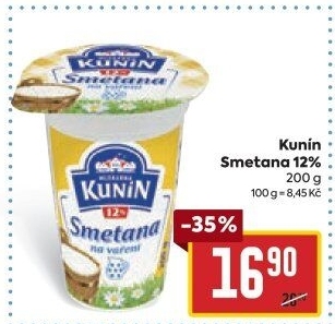 Smetana na vaření Mlékárna Kunín 12%