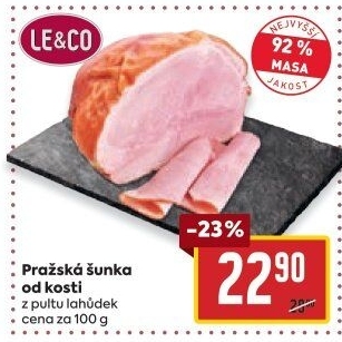 Šunka pražská od kosti nejvyšší jakosti LE&amp