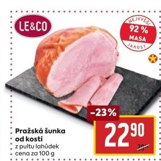 Šunka pražská od kosti nejvyšší jakosti LE&amp