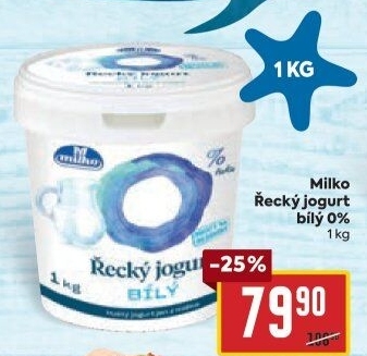 Bílý jogurt řecký 0% Milko