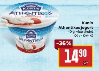 Jogurt ochucený řeckého typu Athentikos Mlékárna Kunín