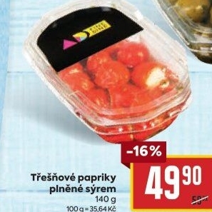 Třešňové papričky plněné sýrem Fine Dine