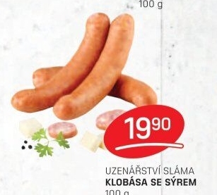 Klobása se sýrem Sláma