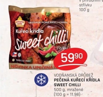 Kuřecí křídla pečená mražená Sweet chilli Vodňanské kuře
