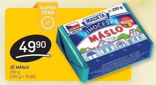Máslo Jihočeské Madeta