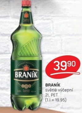 Pivo světlé výčepní 10° Braník