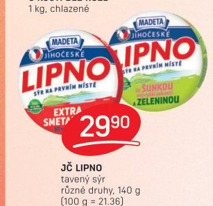 Tavený sýr Jihočeské Lipno Madeta