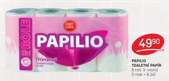 Toaletní papír 3vrstvý Papilio Dobrý Výběr