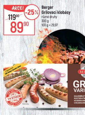 Grilovací klobásy Berger