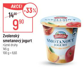 Jogurt smetanový ochucený Zvolenský
