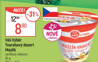 Tvarohový dezert Mazlík Váš Výběr