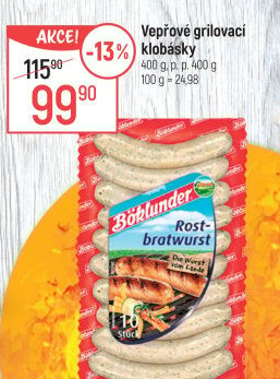 Vepřové grilovací klobásky Böklunder