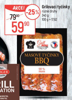 Grilovací tyčinky barbecue Příbramská uzenina