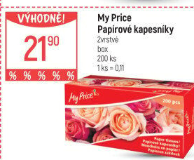 Papírové kapesníčky 2vrstvé My Price - box