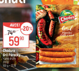 Párečky grilovací s chilli a medem Beskydské uzeniny Chodura