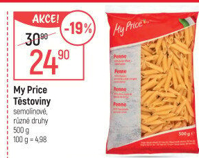 Těstoviny semolinové My Price